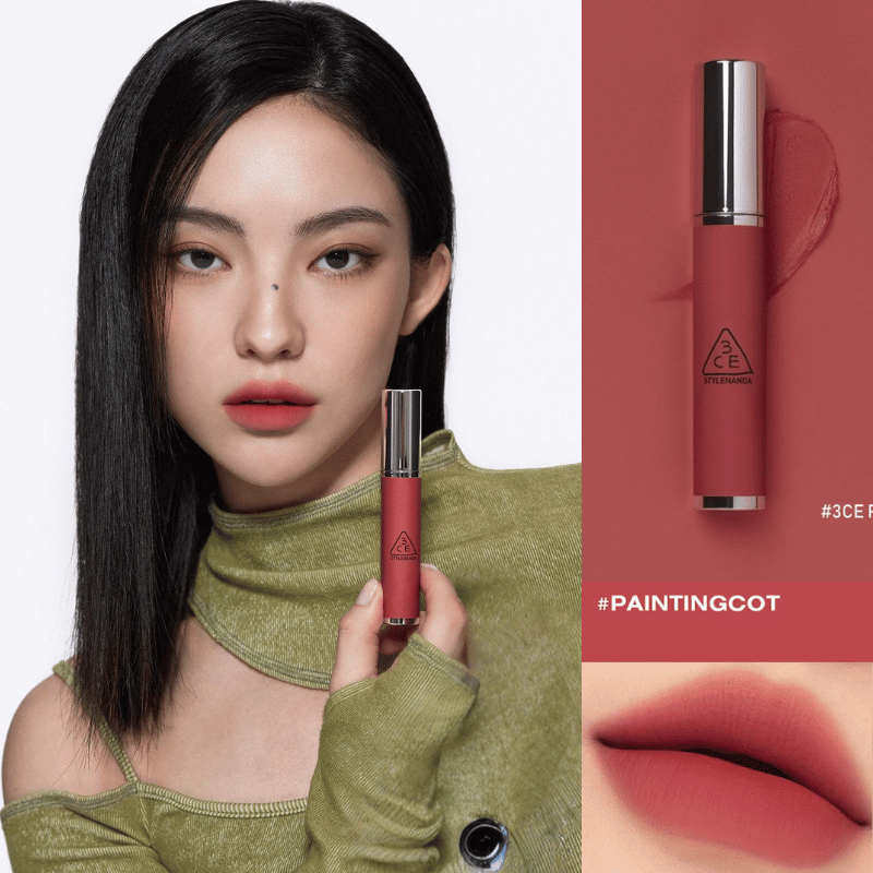 3CE Hazy Lip Clay Liquid Lipstick phủ đều rãnh môi và các khuyết điểm, mỏng mượt trên môi